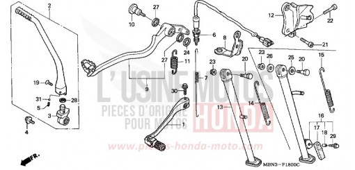 PEDALE/BEQUILLE XR650R5 de 2005